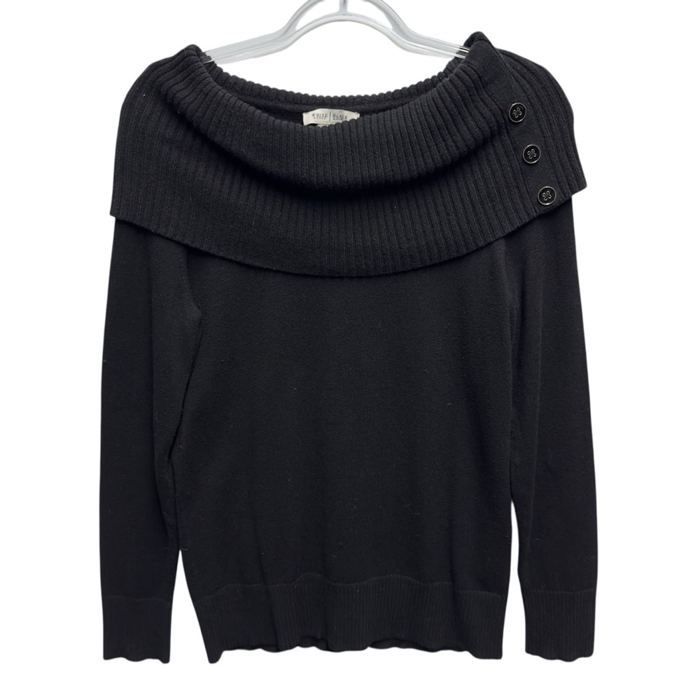 Wool Cotton Rayon Silky Rib Knit Off Shoulder Sweater Pullover Jumper